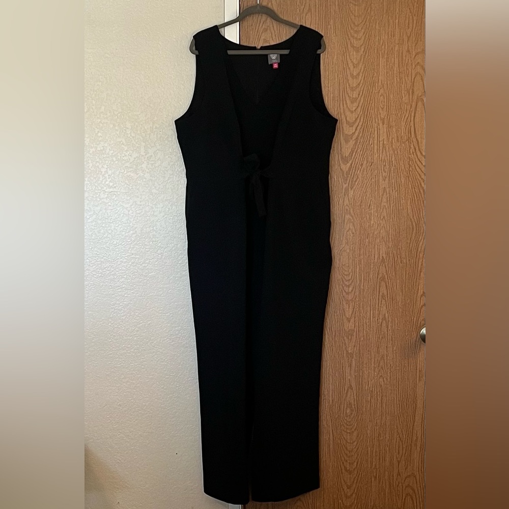NWOT VINCE CAMUTO CREPE TIE FRONT WIDE LEG JUMPSUIT - Picture 9 of 9